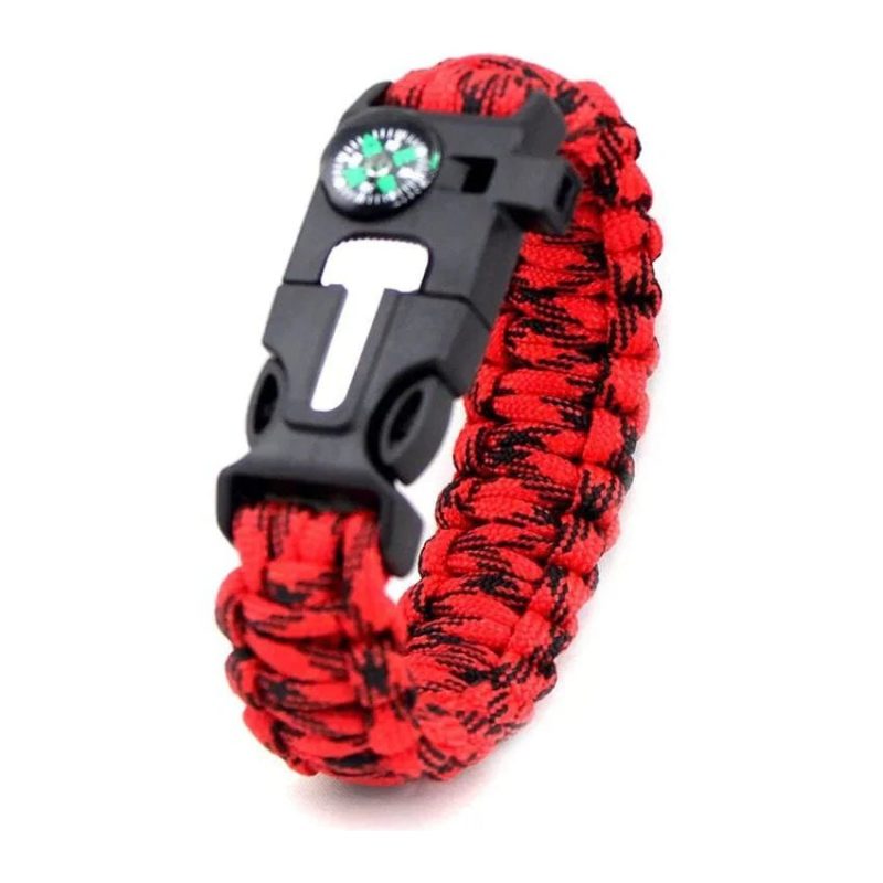 Bracelet de Survie en Paracorde Tressée Multifonctionnelle Avec Sifflet Boussole et Racloir D'Extérieur Arjun-Mon Bracelet Homme