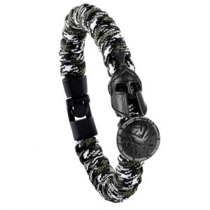 Bracelet de Survie Paracorde Camouflage Forêt : Gladiateur Noir-Mon Bracelet Homme