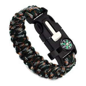 Bracelet de Survie en Paracorde Tressée Multifonctionnelle Avec Sifflet Boussole et Racloir D'Extérieur Boston-Mon Bracelet Homme