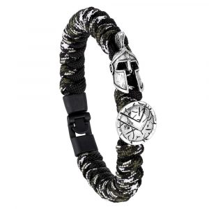 Bracelet de Survie Paracorde Camouflage Forêt : Gladiateur Argent-Mon Bracelet Homme