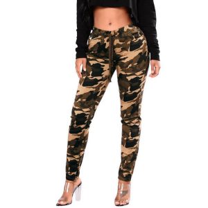 Pantalon Cargo Militaire Femme Jaune